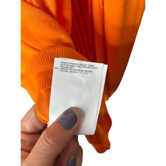 Maison Margiela MM6 Orange Knit Pleated Cape Pullover Sweater Size S Barbie Luxe - Picture 13 of 14